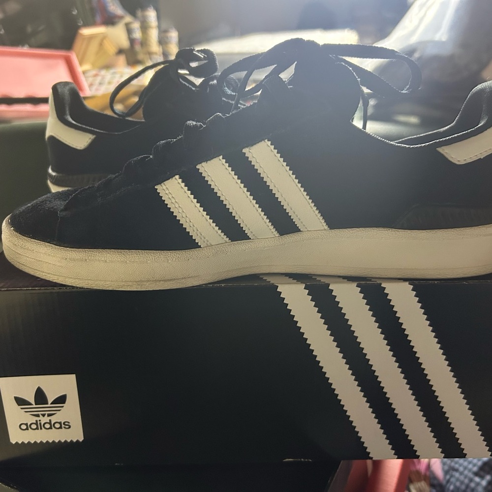 Adidas Men's Black and White Sneakers campus adv size 9 B22716